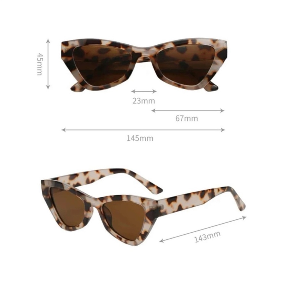 Leopard Print Cateye Neutral Color Sunglasses - Picture 5 of 5